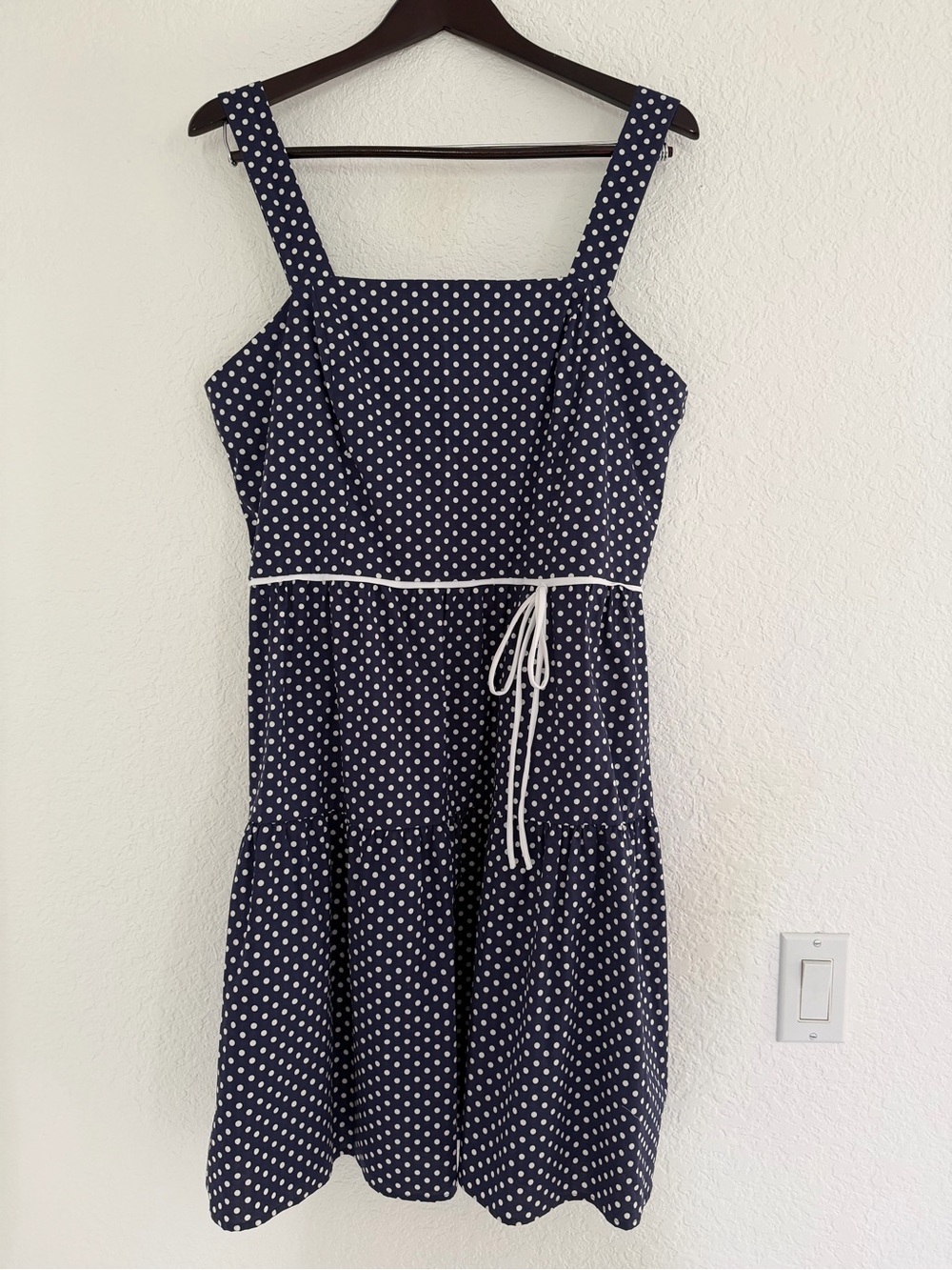 R&K Originals Navy Blue Polka Dot Sleeveless Mini Dress Size 16